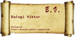 Balogi Viktor névjegykártya